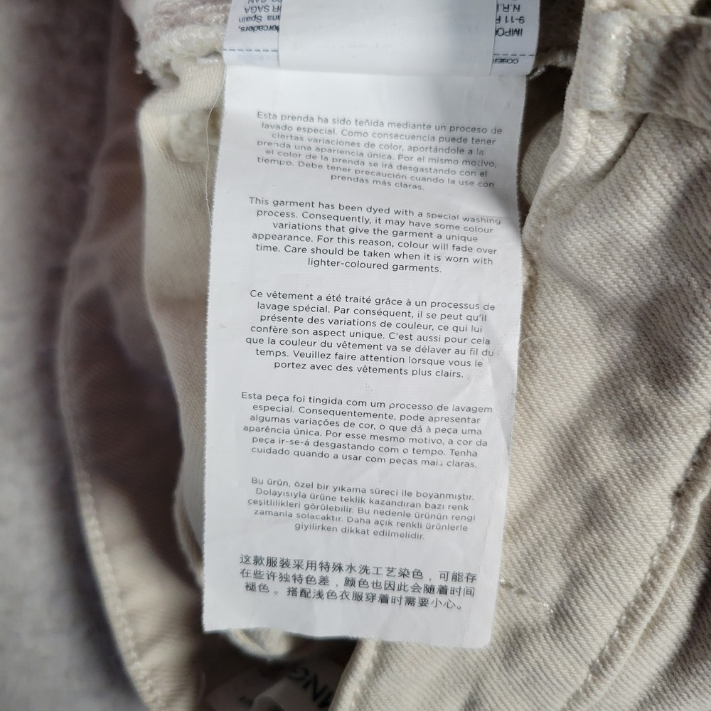 MNG‎ Fiona Flare Jeans Men Size 28 Cream Raw Hem Cotton Blend Mid Rise Denim - Picture 13 of 16